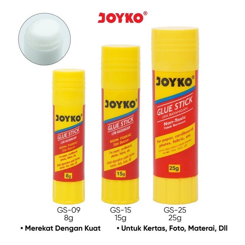 

JH8 Lem Stik/Glue Stick Joyko GS-15/15 grm ( 1pak/12pcs )