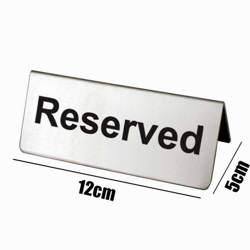 

JH8 Papan Meja Reserved Stainless Table Card Sign Hotel Restaurant Reserved Table Sign