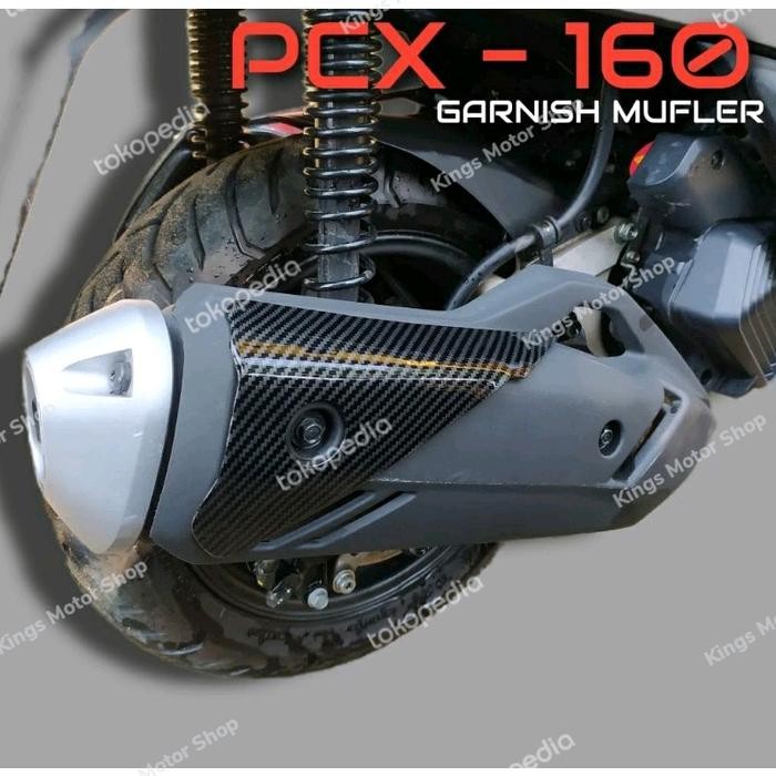 GARNISH MUFFLER KNALPOT CARBON HONDA PCX160 PCX 160