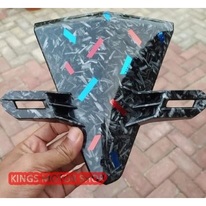 PANEL DASI DUDUKAN PLAT NOMOR DEPAN CARBON FORGED HONDA BEAT 2017-2019