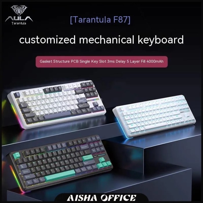 Aula Leobog F87 Mechanical Keyboard 87 Keys Bluetooth Wireless 2.4g