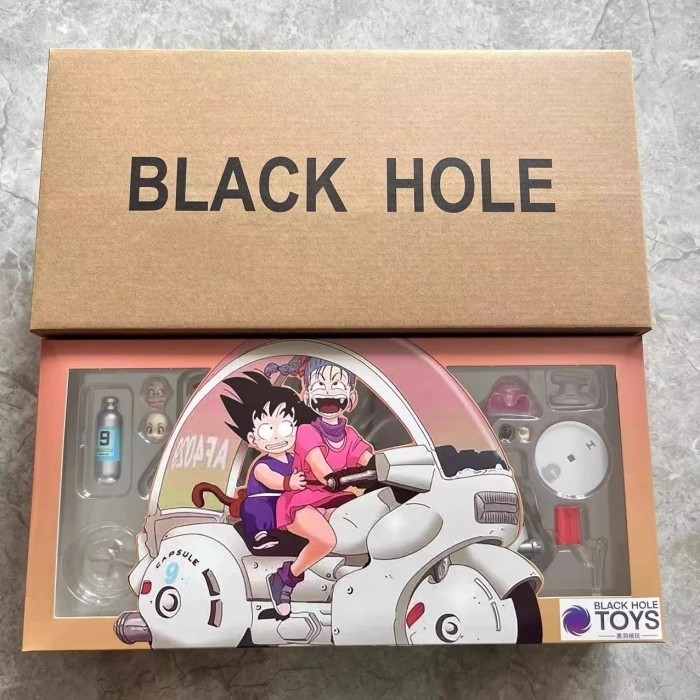 New Dragon Ball Motorbike Girl Bulma Goku Suit Black Hole Model Shf