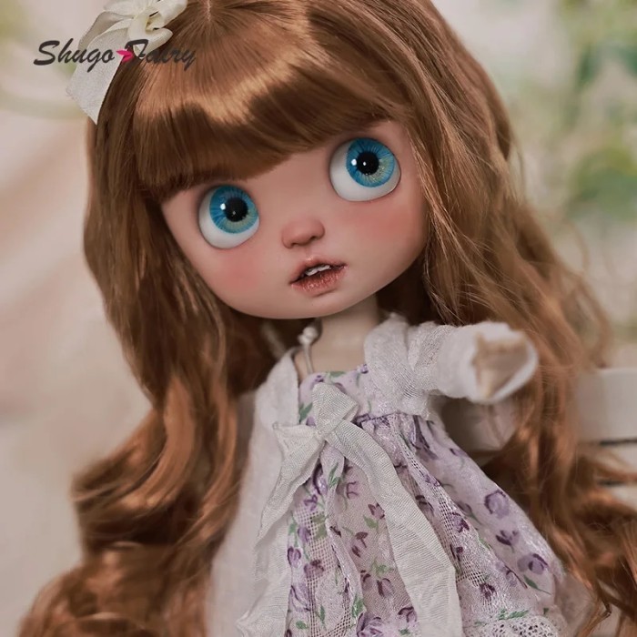 Lime BJD Doll 1/6 Full SetA Customized Blythe QBaby Choir Big Head