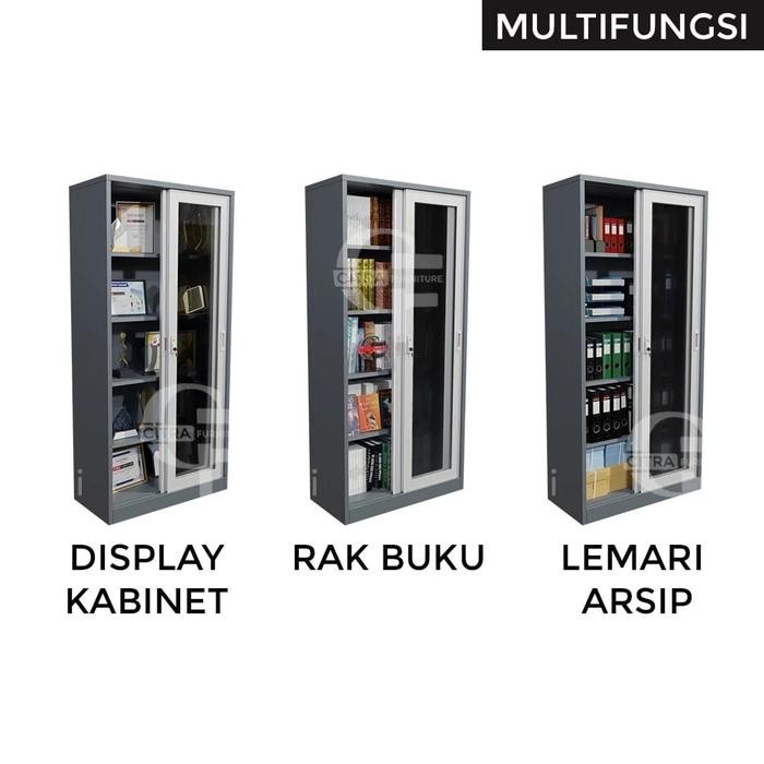 Lemari Arsip Full Kaca Lemari Buku Minimalis Lemari Serbaguna Aa-19Sl, Aa-19Sw, Aa-34Sl, Aa-36Sw,