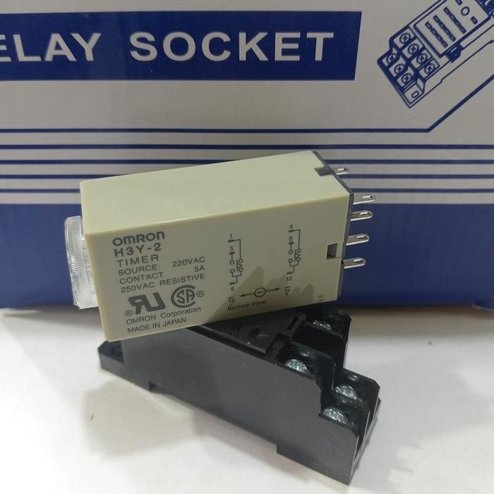 TIMER OMRON ORIGINAL H3Y2 60 MENIT MINUTE 220VAC/TIMER OMRON H3Y 2