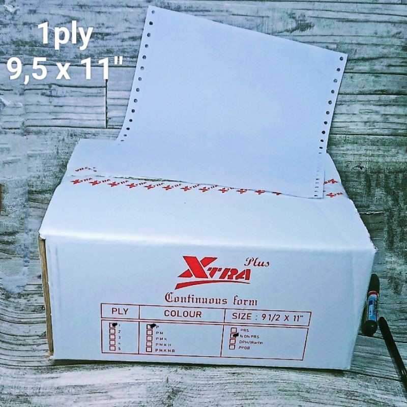 

kertas 1ply continuous form 9.5x11" tanpa pembagian