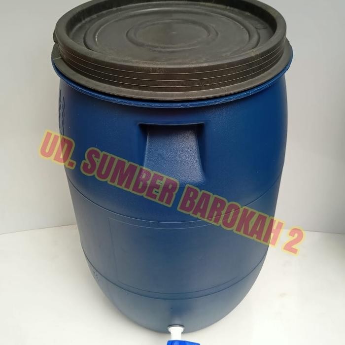 Tomoji - Tong Biru /Tong Kran Cuci Tangan/Drum Air 60L Dan Gentong Serbaguna