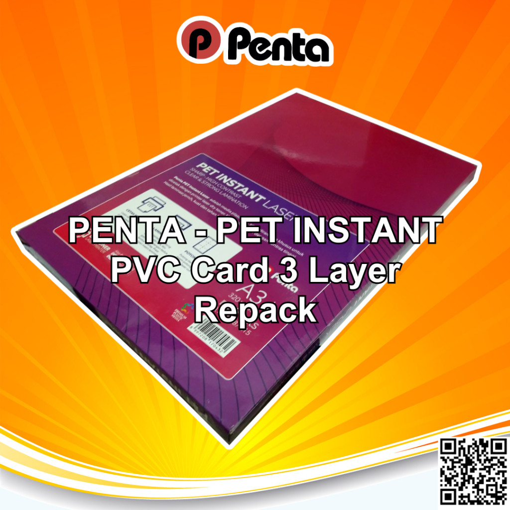 

PENTA PET Instant PVC Print Laser A3+ Indo ID 3 Layers 0,78 mm Repack 5 Set Anggota / ATM / Member /