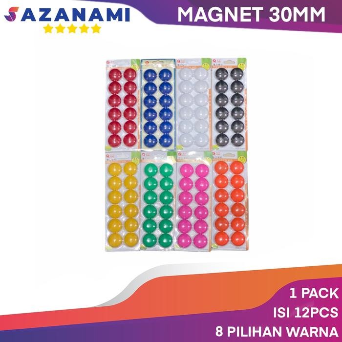 

Ready JT MAGNET BESAR 3CM PAPAN TULIS 30MM MAGNETIC PIN WHITEBOARD 1PACK 12PCS