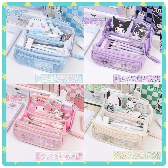 

Ready JT [KKS] Kotak Pensil Kuromi Cinnamoroll My Melody ST006 Kapastis Besar Tenpat Alat Tulis