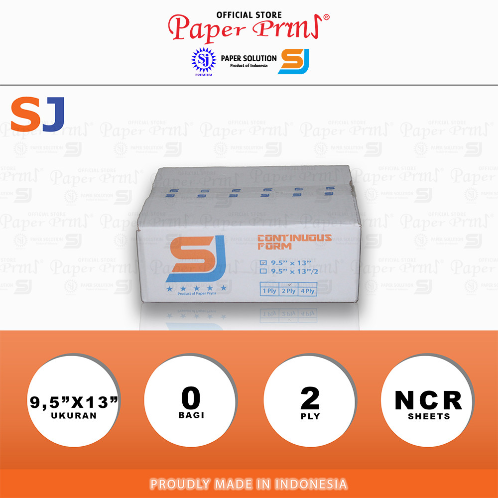 

SJ Orange Kertas Continuous Form 2PLY NCR Folio 9,5" x 13