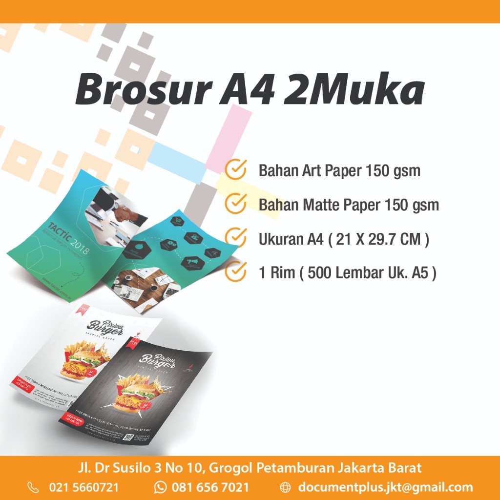 

brosur ukuran a4 1rim LEMBAR 1muka / 2muka