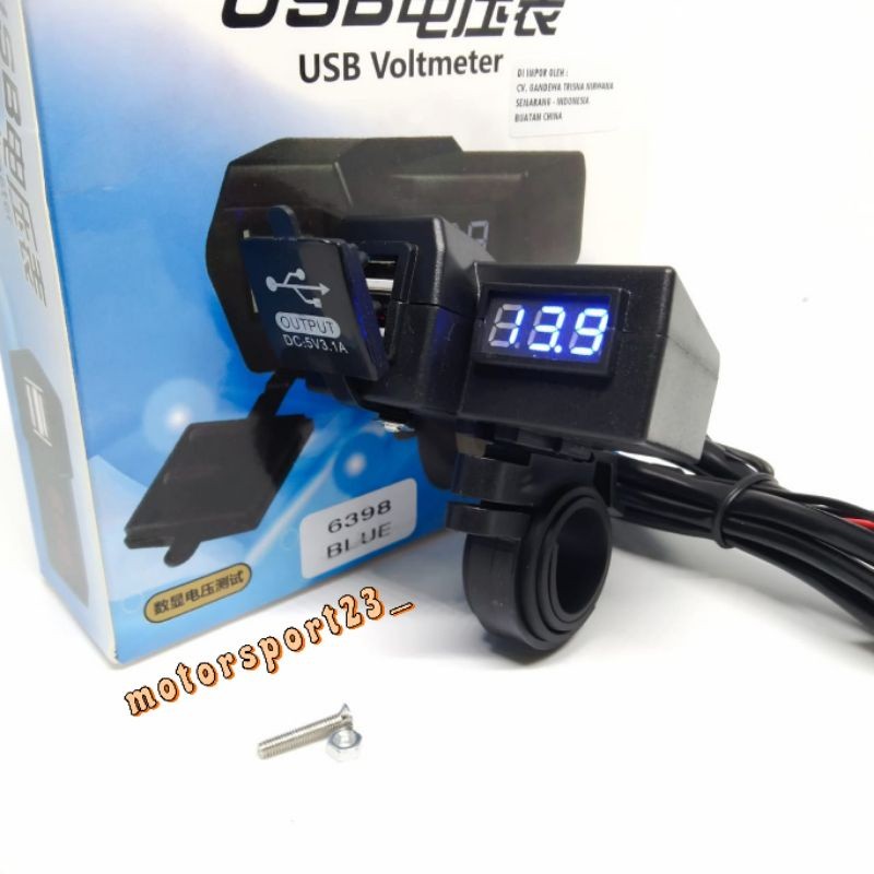 Voltmeter Digital Charger 2 Socket USB Waterproof Voltmeter Charger USB Charger Hp Voltmeter Digital