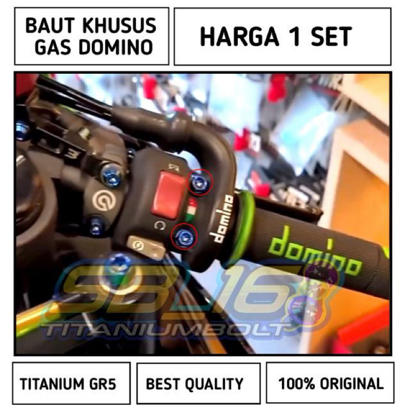 BAUT M5 (DRAT8) KHUSUS GAS SPONTAN DOMINO ORIGINAL TITANIUM GR5