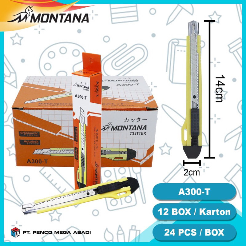 

GROSIR 1Lsn(12pcs) MONTANA Cutter Kecil // pisau kater // Cutter knife