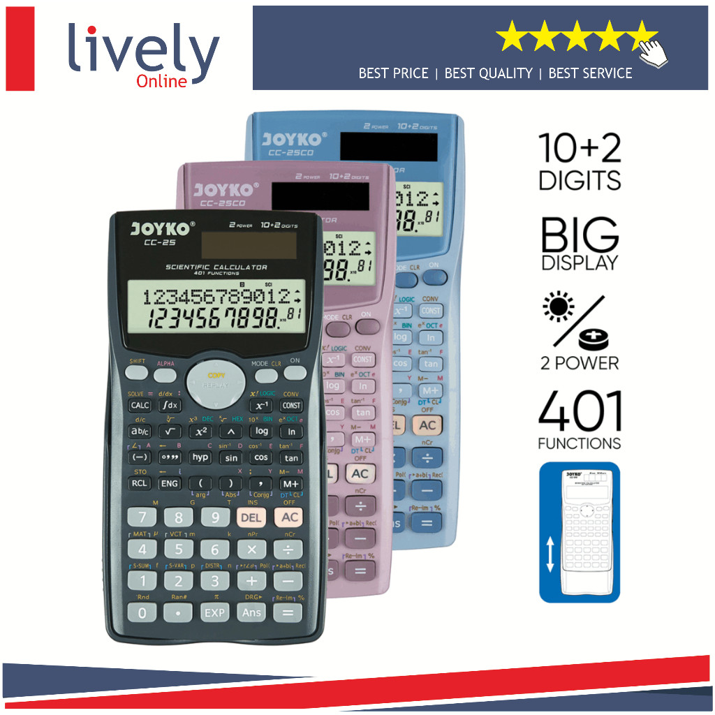 

Calculator Kalkulator Joyko CC-25 Scientific 401 Functions Ilmiah