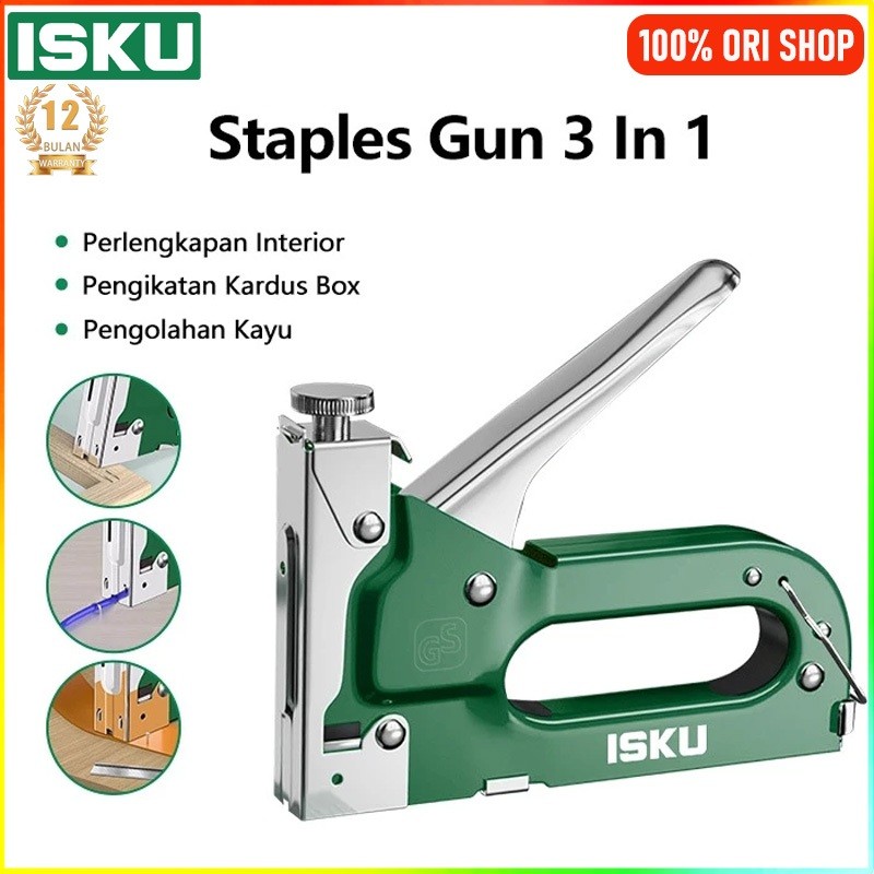 

ISKU Staples Gun Staples Tembak Jok Motor/Staples Stapler Tembak 3 In 1/Metal Tacker Professional