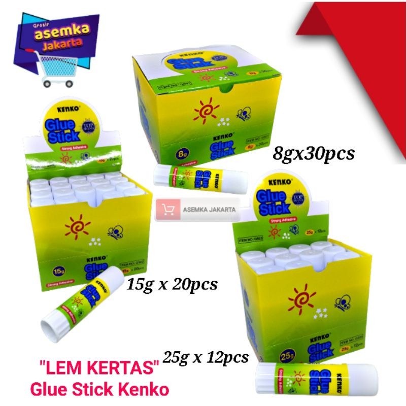 

Lem Kertas Lem stick GLUE STICK KENKO ( Kecil sedang Besar ) PerBok
