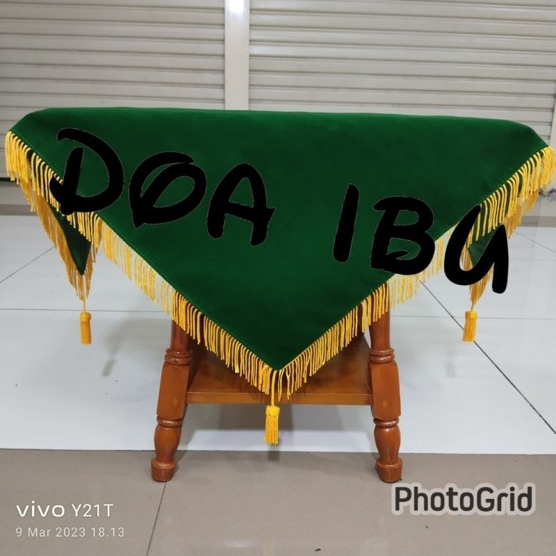 

best seller alas baki paskibra alas baki upacara bendera pake rumbai warna hijau polos ready stock