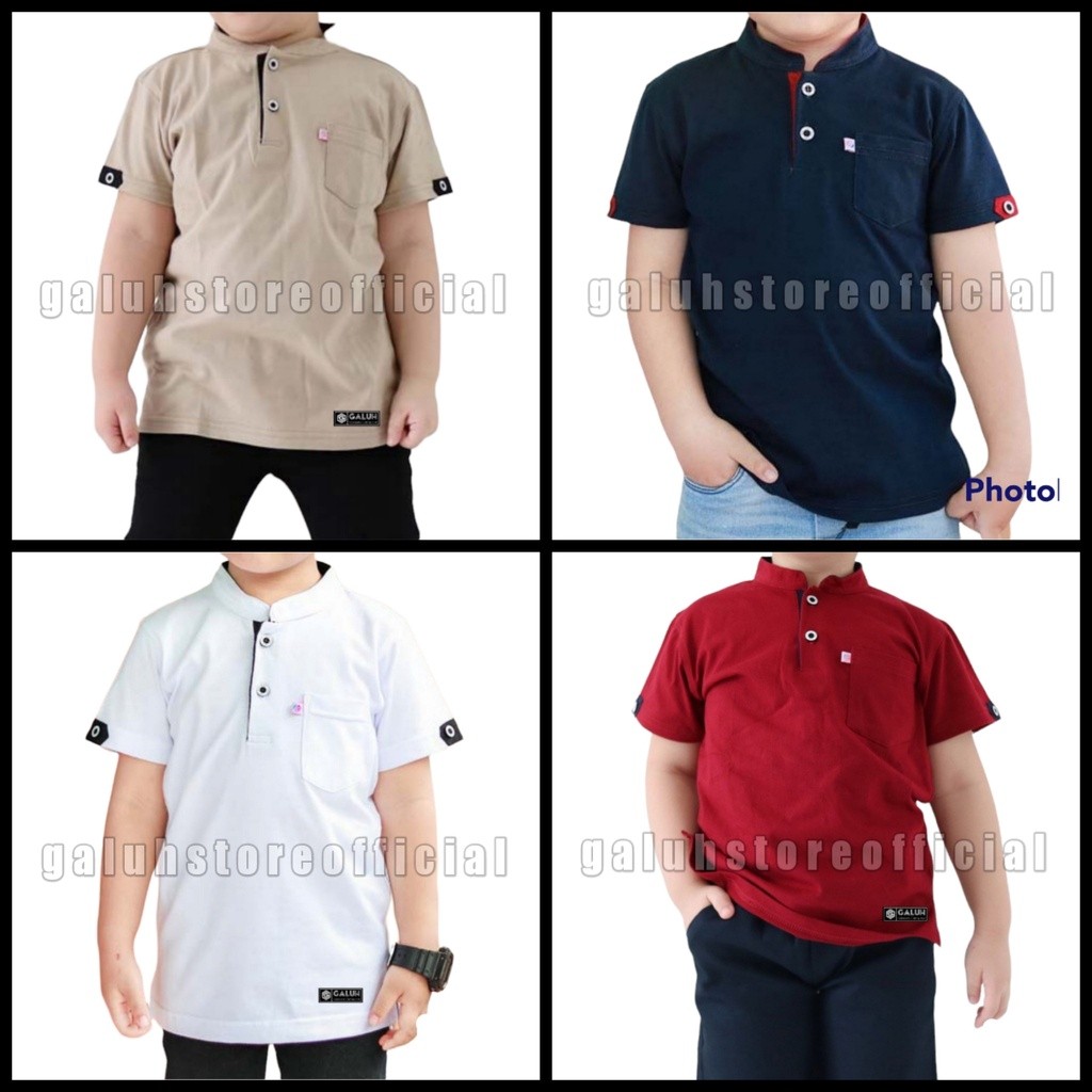 kaos kerah Shanghai anak baju anak pakaian anak terlaris terbaru koko premium kaos polo anak polos