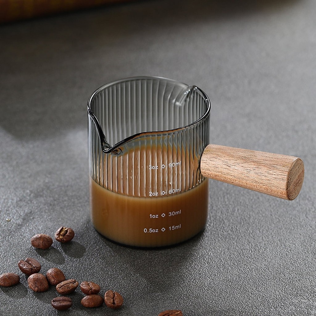 Gelas Takar Kopi Espresso Shot Measuring Cup Double Spout 90ml KS65 Universal Murah High Quality