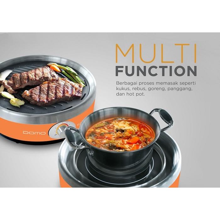PREMIUM DOMO DQ 1410 O/DQ-1410-O Portable Multi Grill Pemanggang listrik