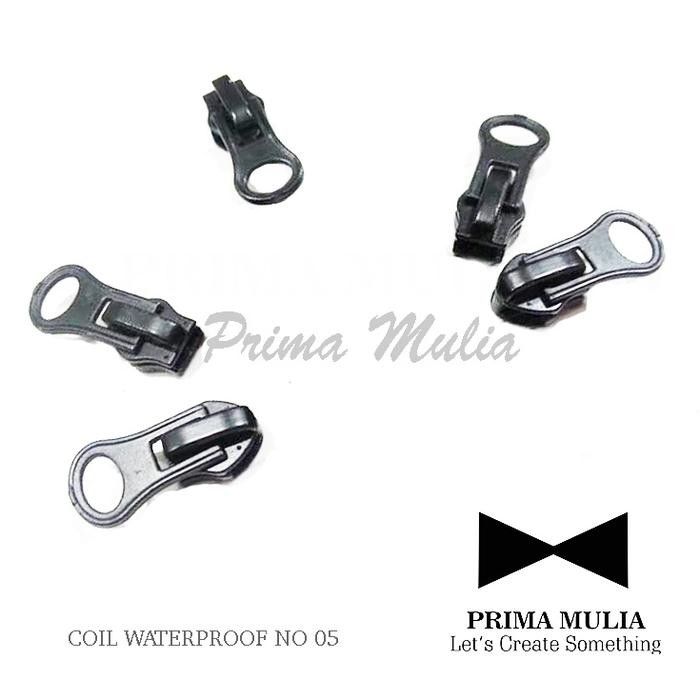 PREMIUM Kepala Resleting Waterproof/ Zipper Coil No 5 Warna Hitam