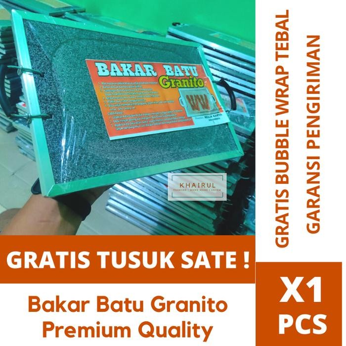 PREMIUM Alat panggangan pemanggang Batu Bakar Granito Bakar batu granito Asli Daging Arang