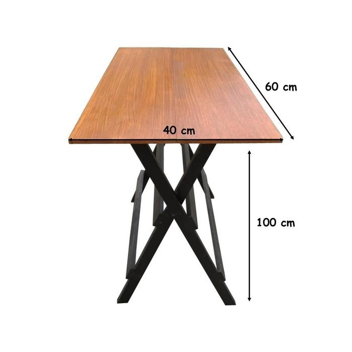 Meja Lipat 60x40 Tinggi 100 Full Kayu Solid