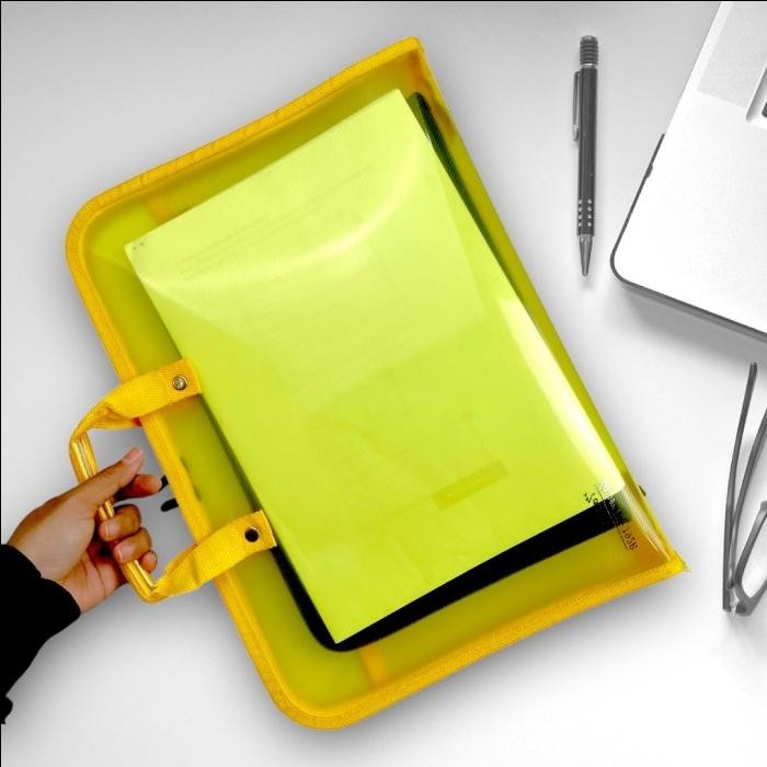 PREMIUM Map Plastik Tenteng Map Dokumen Map Resleting Folio 1928