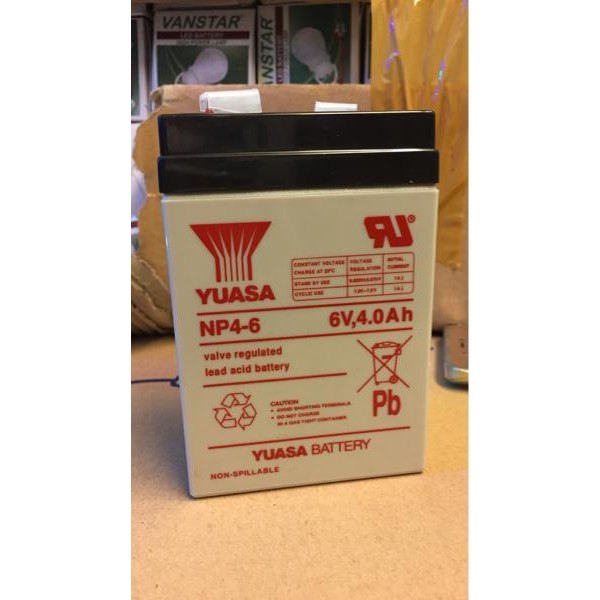 Baterai Kering Np / Aki Kering / Aki VRLA Yuasa 6volt 4Ah