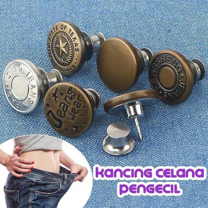 PREMIUM Kancing Celana Jeans Benik Pengait Pinggang Mengatur Mengecilkan Kait Waist Aesthetic