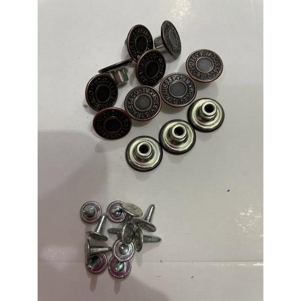 PREMIUM 12pcs kancing celana jeans original / kancing 12 set asli jeans