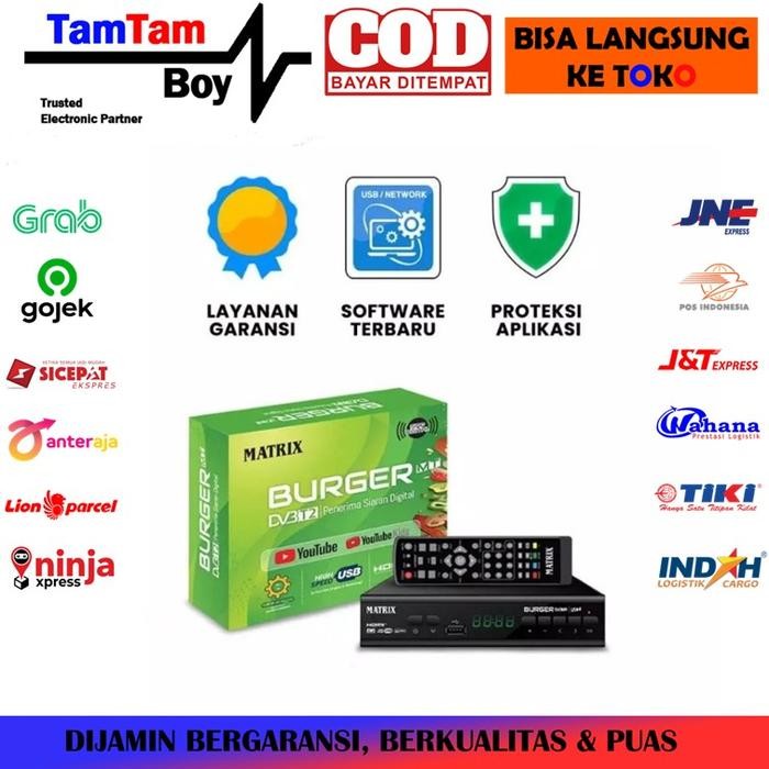 Set Top Box TV Digital STB Matrix Burger Apple Hijau DVB-T2 DVBT2 UHF