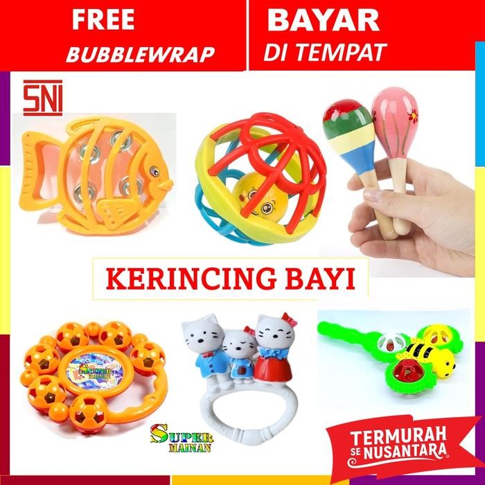 LarisMainan- Mainan kerincingan krincingan bayi 1 2 3 4 5 6 7 8 9 bulan ikan murah