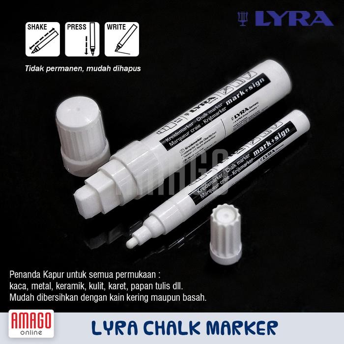 

Ready JT Lyra Chalk Marker - Spidol Kapur putih dan warna penanda - pilih ukuran