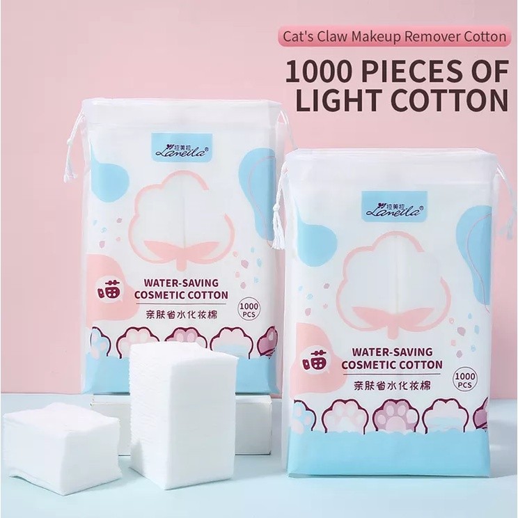 ReadyYaa-- [Isi Ulang] Kapas Toner 1000pcs Super Soft Cotton Pad Ultra Thin Cotton Pad