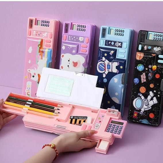 

Gilang_Store Tempat Pensil Pop Out Kalkulator Pencil Case Hardtop Kotak Pensil