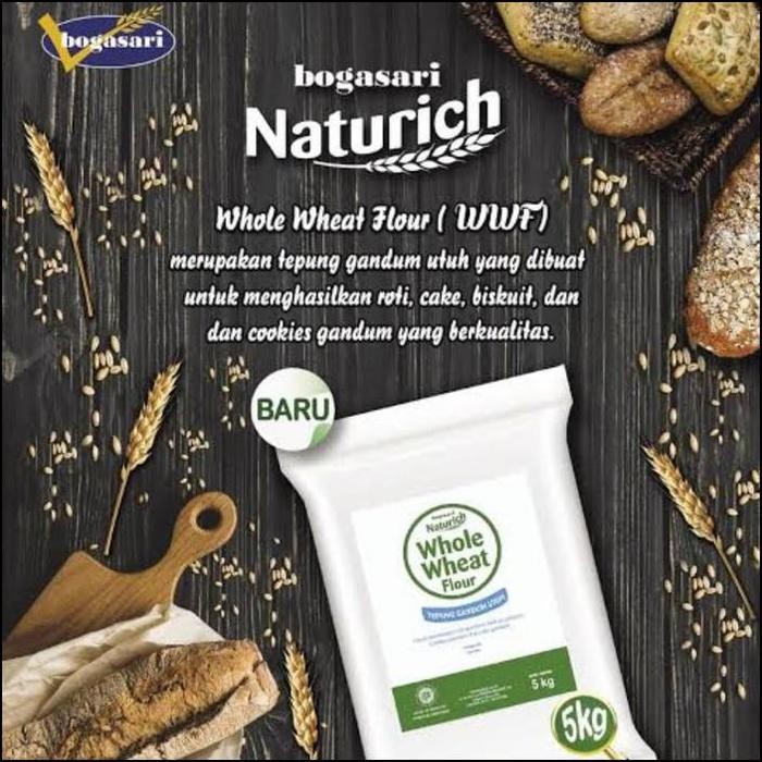 

Terlaris- Naturich Whole Wheat Flour/Tepung Gandum Utuh 5 Kg