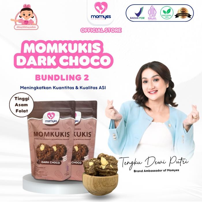 

Momkukis Momyes - Rasa Dark Choco (2 Pcs) - Cemilan Ibu Hamil Dan Menyusui Busui Bumil