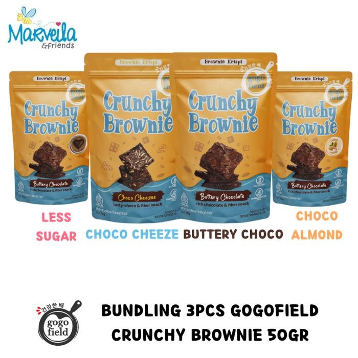 

3Pcs Gogofield Brownie Mix Varian Cemilan Brownis Krispi