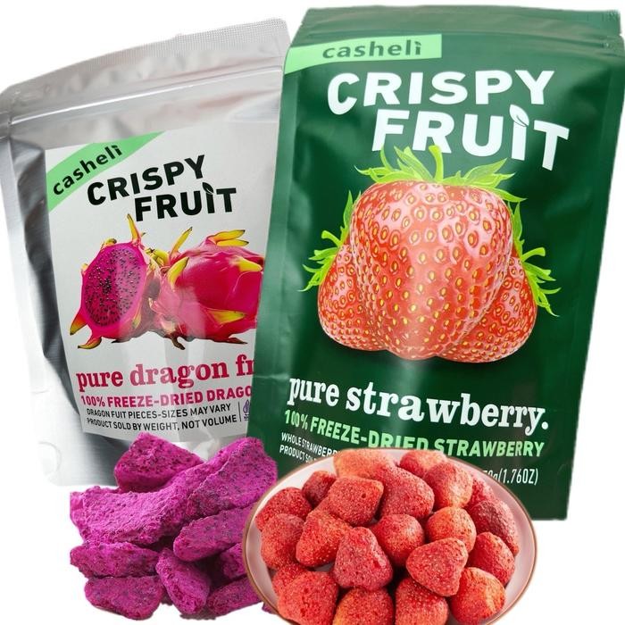 

Casheli Bundle 100G Freeze-Dried Dragon Fruit 50G + Freeze-Dried Strawberry 50G Makanan Manis Freeze