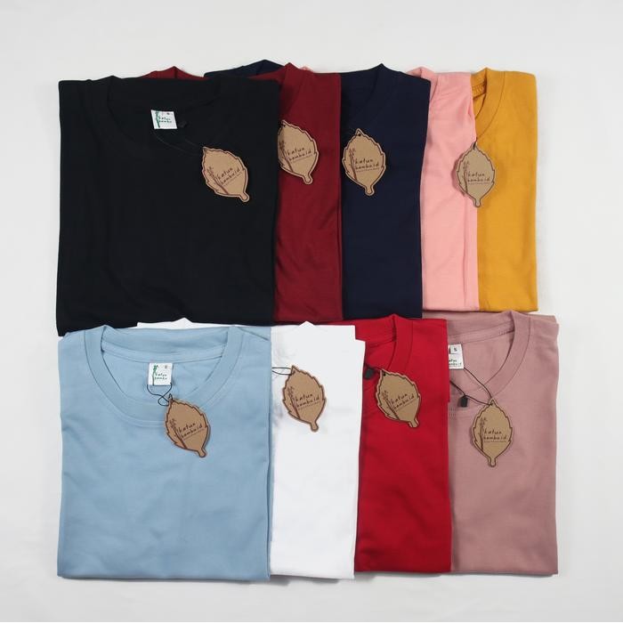 KAOS POLOS KATUN BAMBU 24S, COTTON BAMBOO, ORIGINAL BERGARANSI
