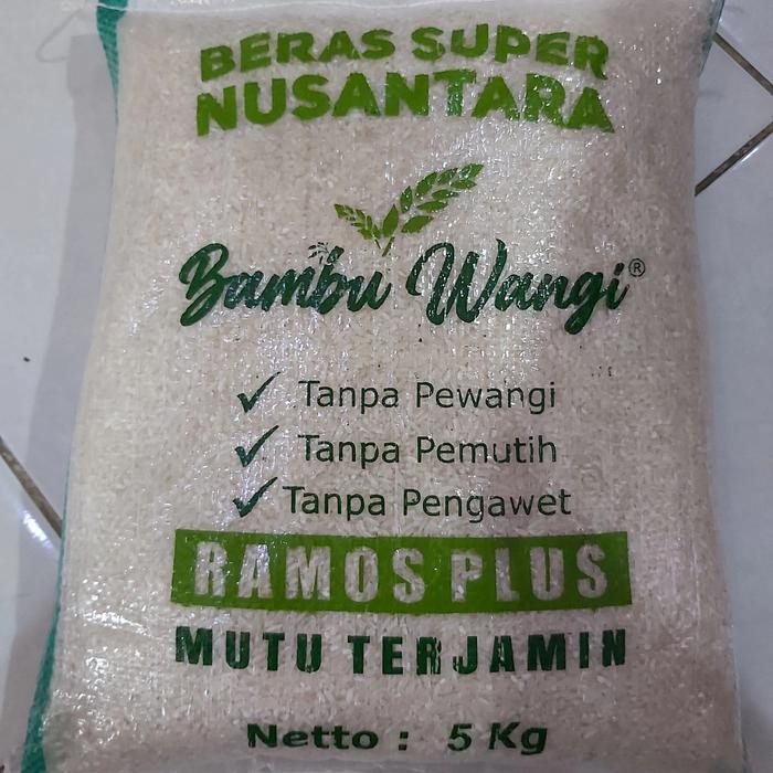 

Terlaris- Beras Ramos Plus - Merk Bambu Wangi 5 Kg