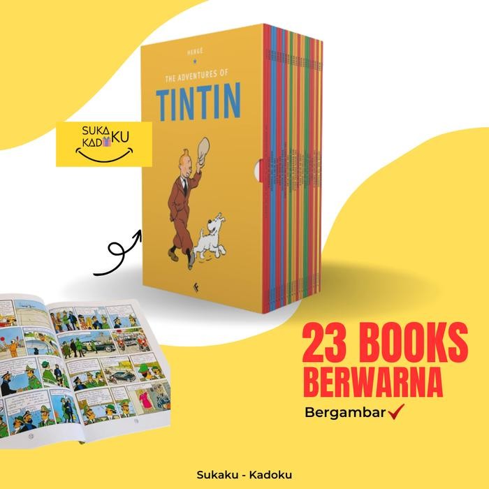 The Adventures of Tintin Collections Book Box Set Buku Anak Import