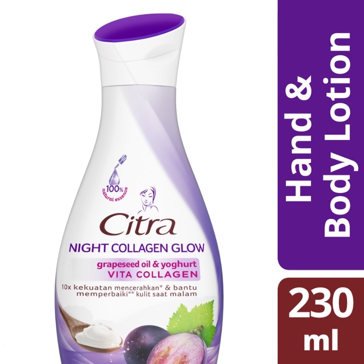 Ready selalu- Citra Night Collagen Glow Hand & Body Lotion 210ml