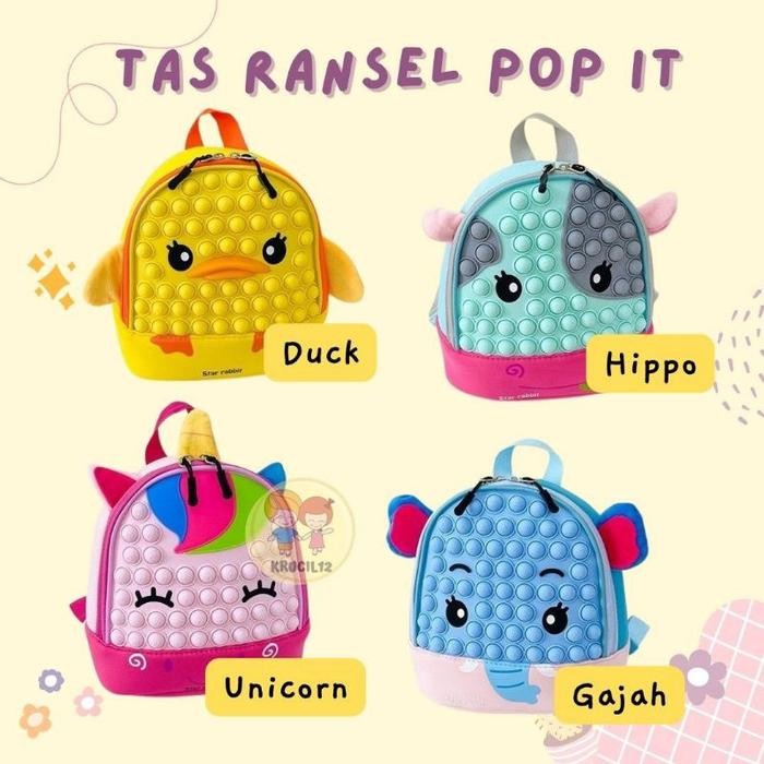 Tas pop it anak sekolah tas anak sd tas ransel popit tas