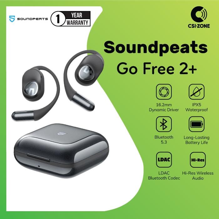 SoundPEATS GoFree 2 Plus / Go Free 2+ 16mm Dynamic Driver Bluetooth True Wireless TWS