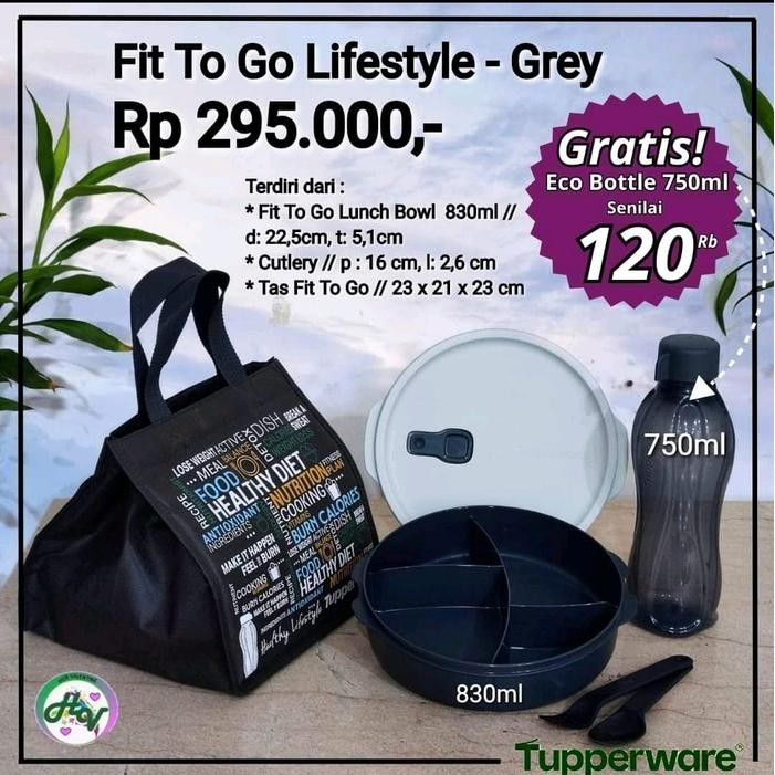 fix to go Tupperware dilengkapi dengan tas Bulat