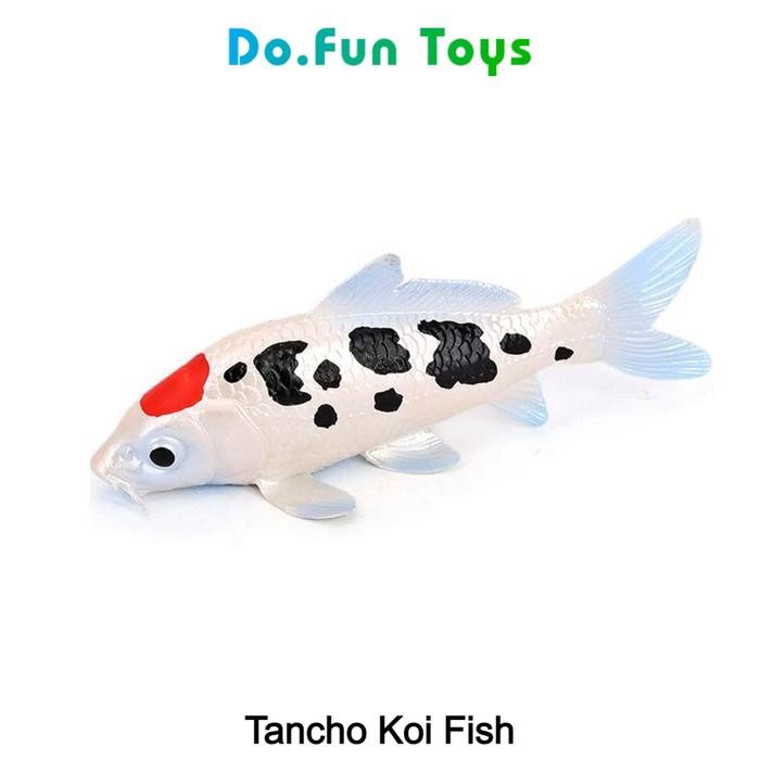 Sale Terbatas Tancho Koi Fish Animal Figurine / Mainan Miniatur Ikan Koi Tancho Aman